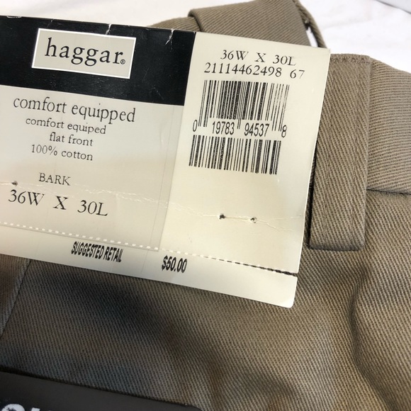 Haggar Flat Front Pant Men’s 36w x 30L Cotton New - Picture 3 of 11